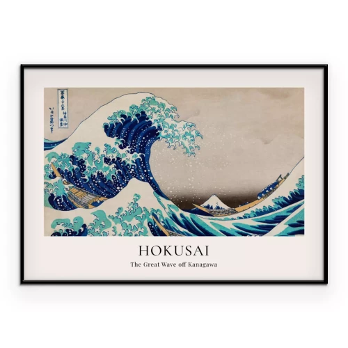 Poster Die ikonische Szene der riesigen blauen Welle