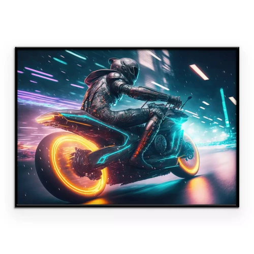 Poster Rennmotorrad mit Lichteffekt