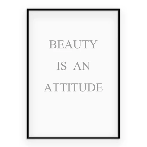 Poster Eine subtile graue Inschrift über Schönheit