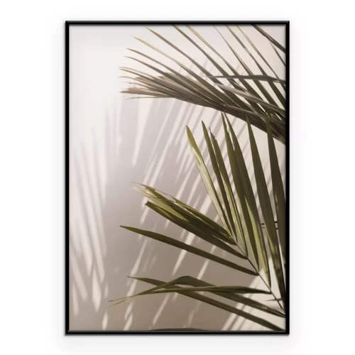 Poster Ein minimalistischer Rahmen aus Palmblättern