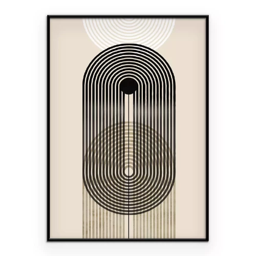 Poster Geometrische Komposition mit Bögen