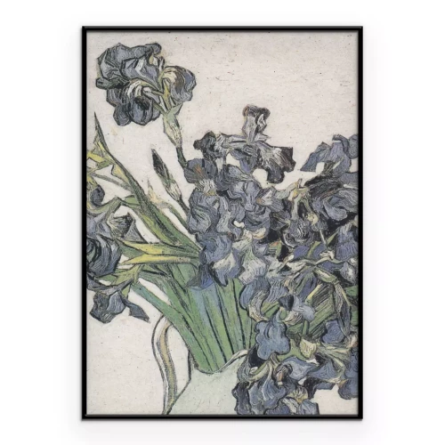 Poster Ein zartes botanisches Gemälde mit Schwertlilien