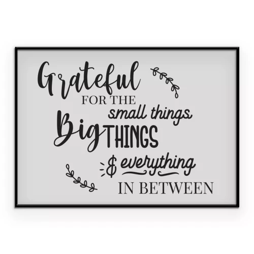 Poster Typografie, die die Wertschätzung für alles zum Ausdruck bringt