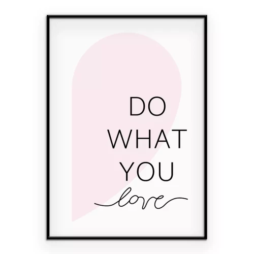 Poster Liebestypografie auf einem rosa Bogen