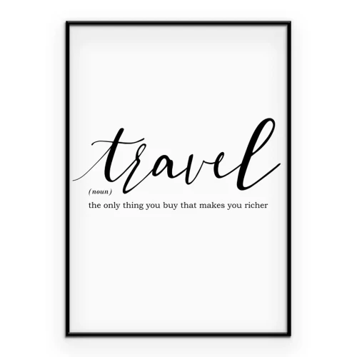 Poster Typografische Reisebeschreibung