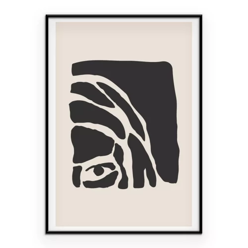 Poster Eine subtile Skizze eines Frauengesichts in monochromen Tönen.