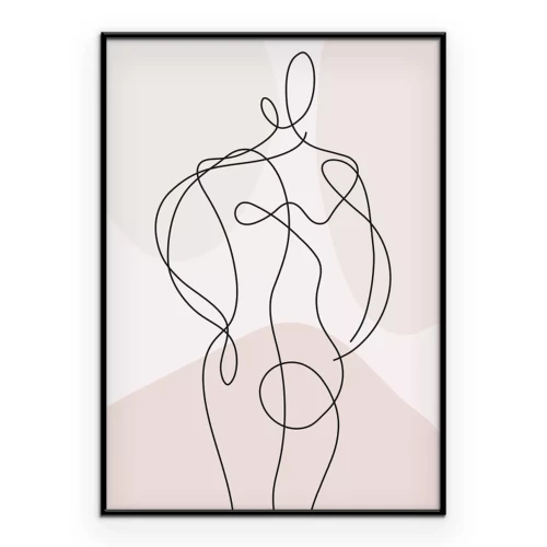 Poster Einzeilige Körperzeichnung subtiler Eleganz