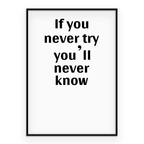 Poster Schwarze Inschrift über Kühnheit auf weißem Hintergrund