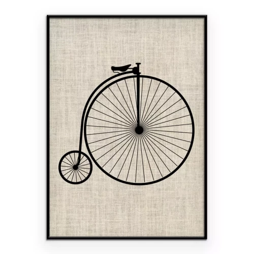 Poster Retro-Fahrrad mit großem Vorderrad