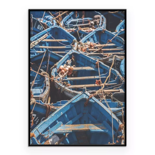 Poster Bunte Boote auf dem Wasser aus der Vogelperspektive