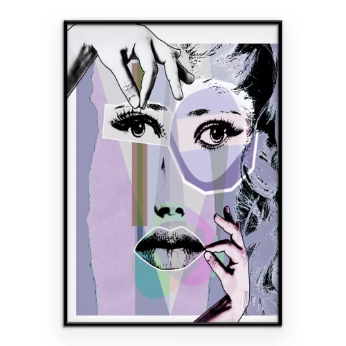 Poster Das Gesicht einer Frau in Pastellfarben