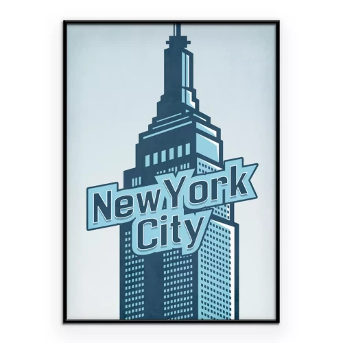 Poster New York City Blue Building