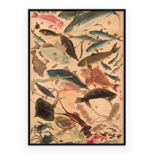 Poster Künstlerische Darstellung der Meeresfauna