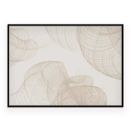 Poster Wellenförmige Strukturen in Beigetönen