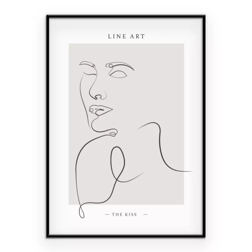 Poster Linie und Gesicht elegante Skizze