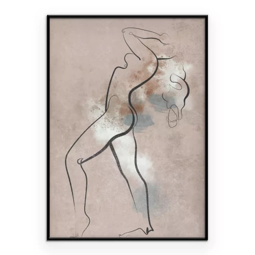 Poster Minimalistische Grafik mit einer tanzenden Figur