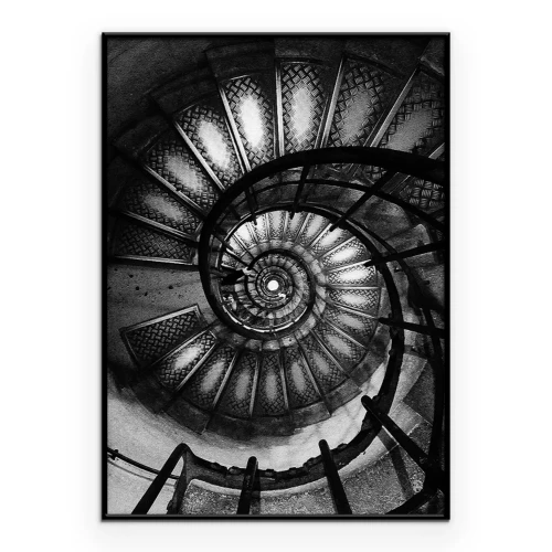 Poster Monochromatische Wendeltreppe