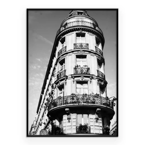 Poster Mietshaus mit abgerundeter Ecke