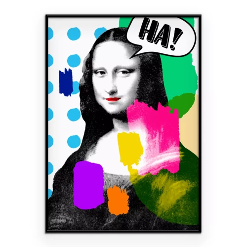 Poster Mona Lisa in einer Comic-Interpretation
