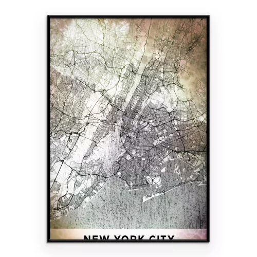 Poster Künstlerisch gestalteter Plan von New York City