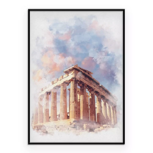 Poster Die romantische Landschaft der Akropolis