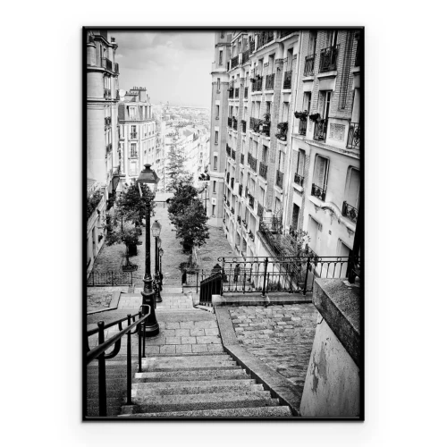 Poster Stadttreppen, umgeben von Mietshäusern