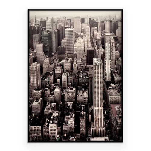 Poster New York von oben in Sepiatönen