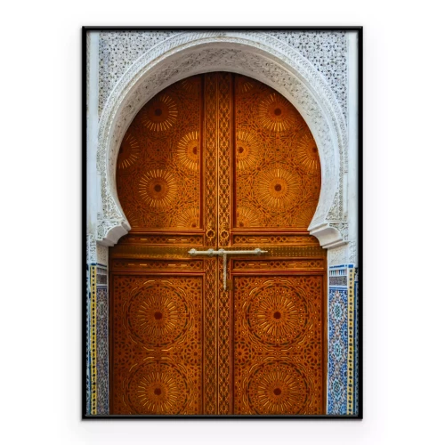 Poster Aufwendig geschnitzte Bogentür