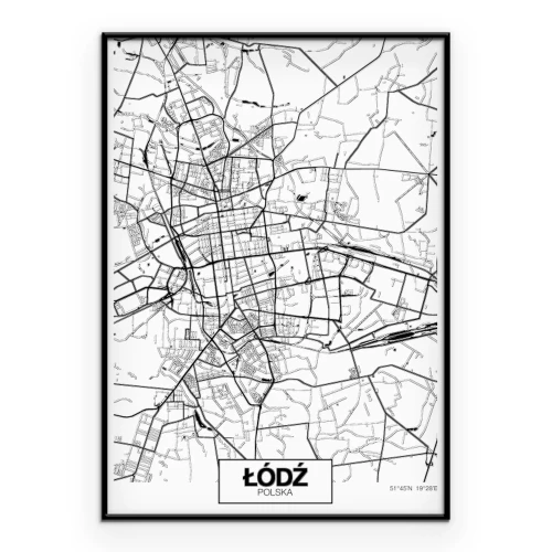 Poster Detaillierter Plan der Stadt Łódź