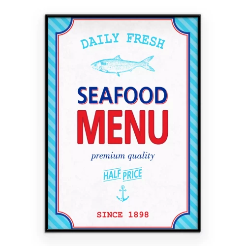 Poster Retro-Grafiken für Fischmenüs
