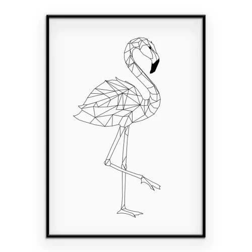 Poster Minimalistische Flamingo-Illustration