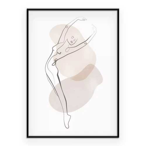 Poster Minimalistische Illustration des weiblichen Körpers