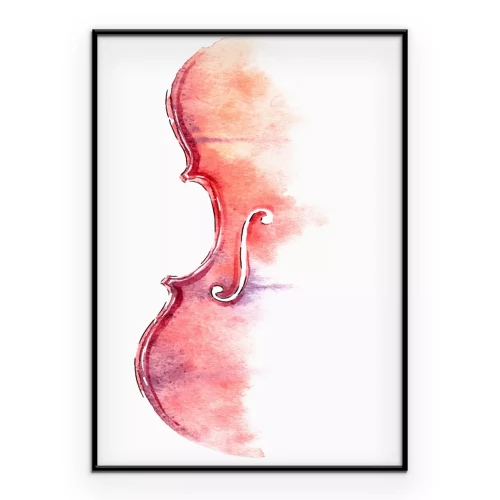 Poster Eine zarte Aquarellzeichnung eines Cellos