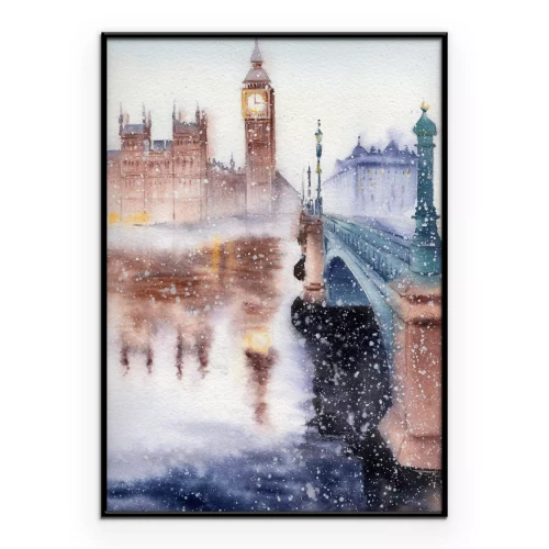Poster Londons Big Ben mit Blick auf die Themse