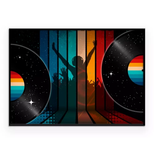 Poster Vinyl mit dem Schatten des Publikums beim Konzert