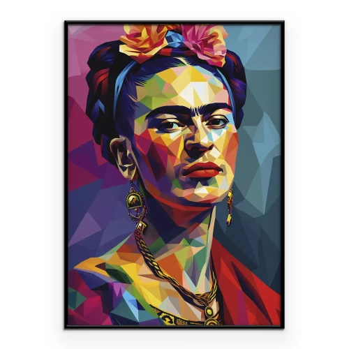 Poster Abstraktes Porträt von Frida Kahlo