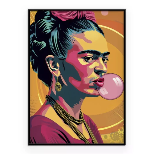 Poster Künstlerische Farbillustration einer Frau