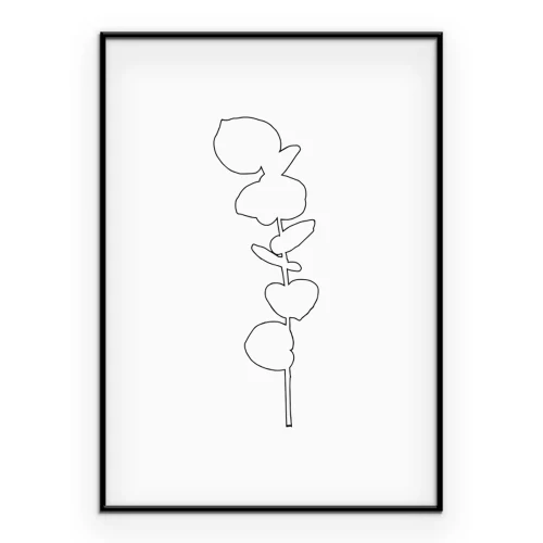 Poster Eine einfache, zarte botanische Zeichnung