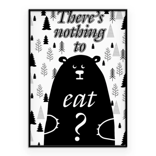 Poster Grafische Darstellung eines Teddybären mit einer Frage