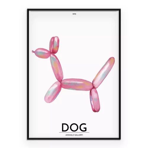 Poster Rosa Ballonhund
