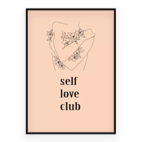 Poster Eine zarte Zeichnung einer Frau mit einem Selbstliebe-Motiv