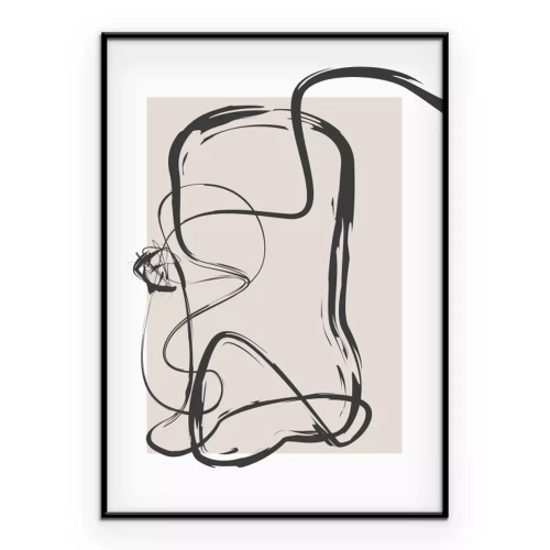 Poster Lineare Kontur einer unregelmäßigen Figur