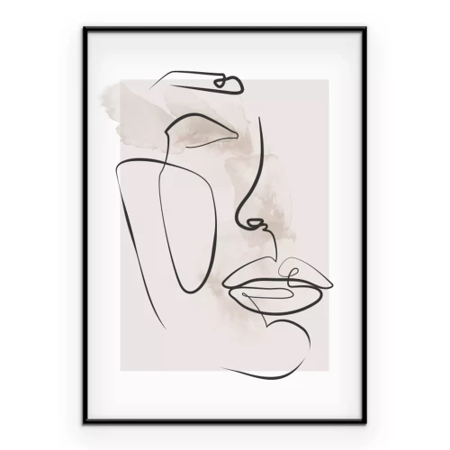 Poster Minimalistische Illustration eines Frauengesichts