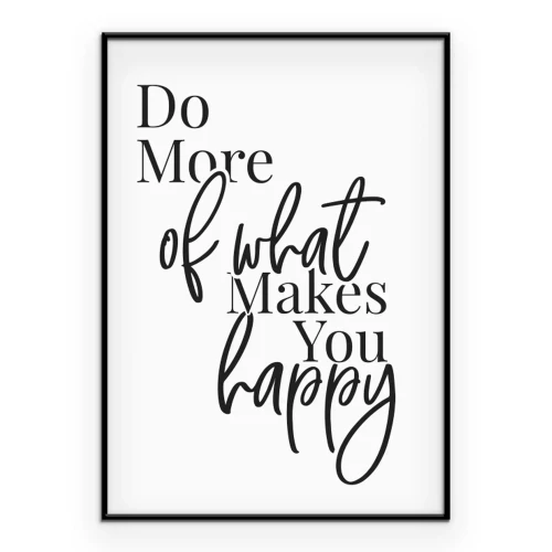 Poster Eine minimalistische Inschrift über das Streben nach Glück