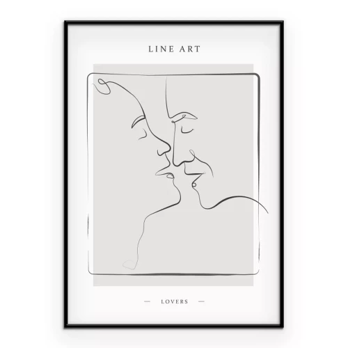 Poster Zarte Illustration mit Kusskontur