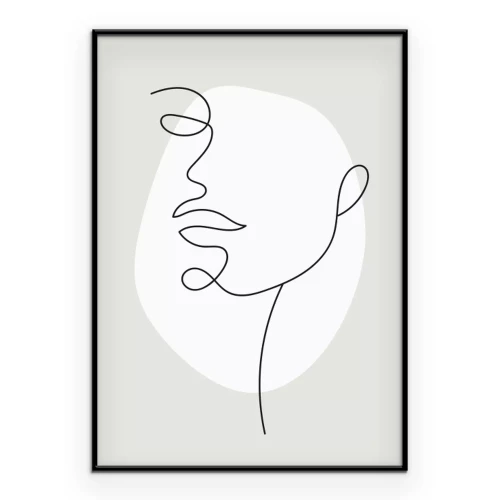 Poster Die Konturen einer Frau in einer subtilen Skizze