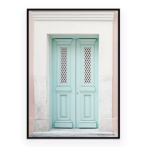 Poster Elegante Türen in einem Mintton