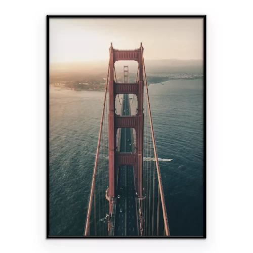 Poster Die ikonische rote Brücke über die Bucht