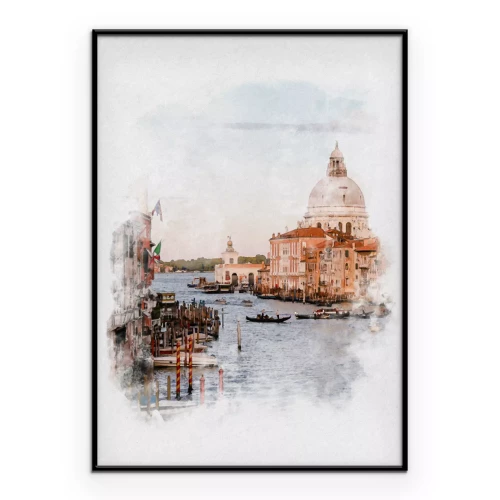 Poster Eine malerische Landschaft Venedigs am Kanal