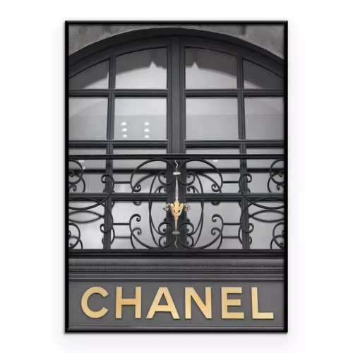 Poster Chanel-Boutique mit dekorativer Balustrade